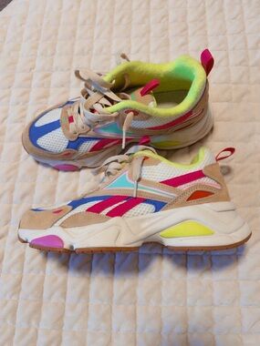 Reebok Colorblock Neon Retro Sneakers - Pink, Blue, Lime